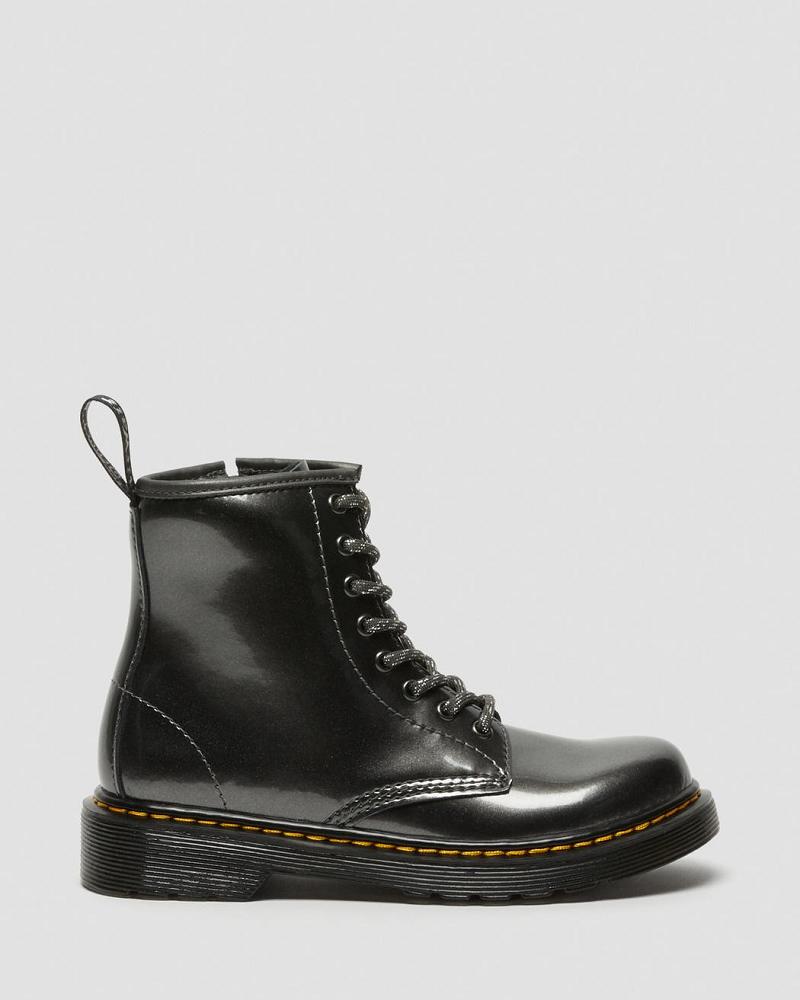 Dr Martens Junior 1460 Metallic Snørestøvler Børn Grå | DK 682UZG